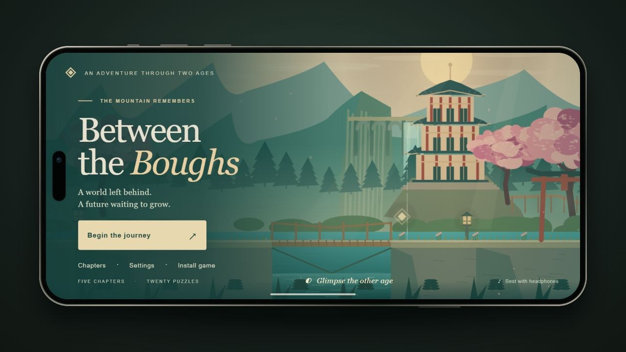 Between the Boughs current interface