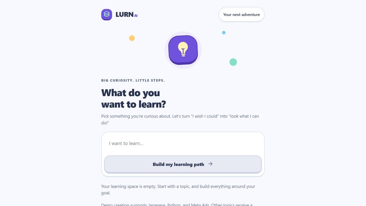 LURN AI current interface